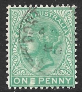 SOUTH AUSTRALIA 1895-97 QV 1d Green Portrait Issue Sc 105 VFU