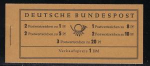 Germany Bund Scott # 737Ab, mint nh, booklet MH4yI