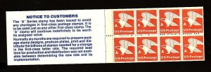 USA-Sc#1736a- id8-unused NH booklet with 3 panes-Birds-Eagles-1978-