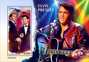 LIBERIA- 2023 - Elvis Presley - Perf Souv Sheet - Mint Never Hinged