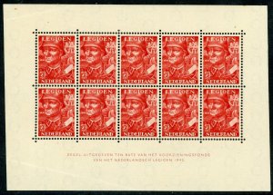 Netherlands 1942 Souvenir Sheet 7½¢ Red Germany Occ Sc #144a MNH F175