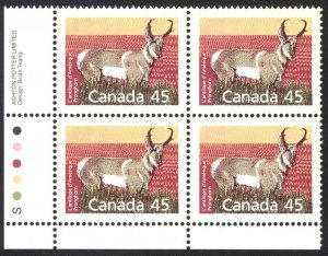 Canada Sc# 1172 MNH PB LL 1990 45c Pronghorn