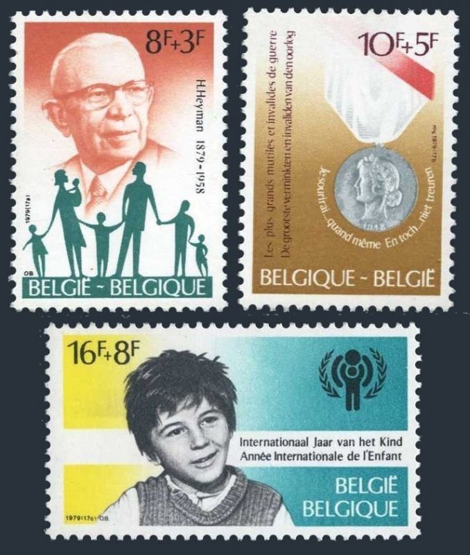 Belgium B988-B990, MNH. Mi 2007-2009. Henry Heyman. Disabled Veterans, IYC-1979.