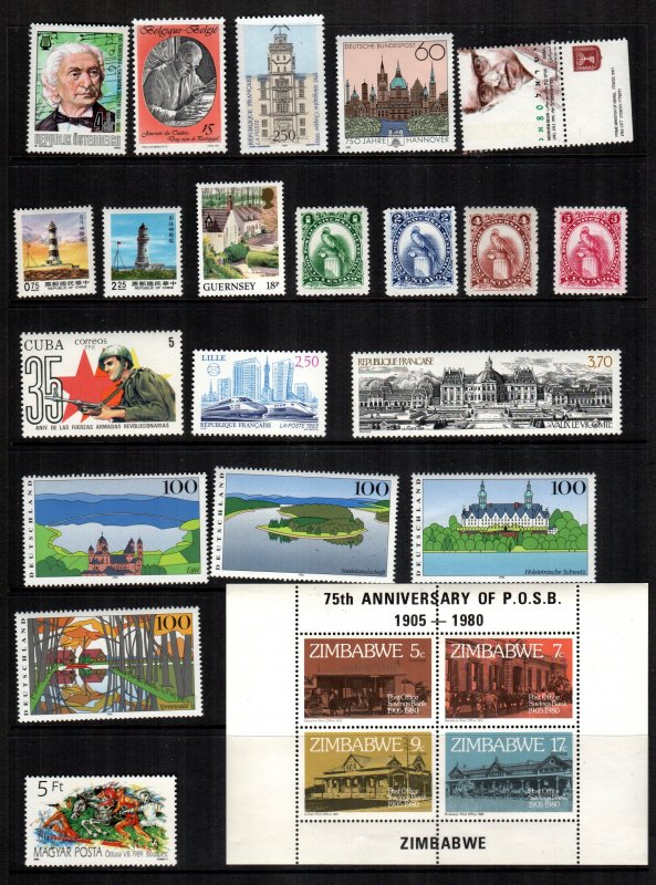 World Wide  MNH  lot of 24