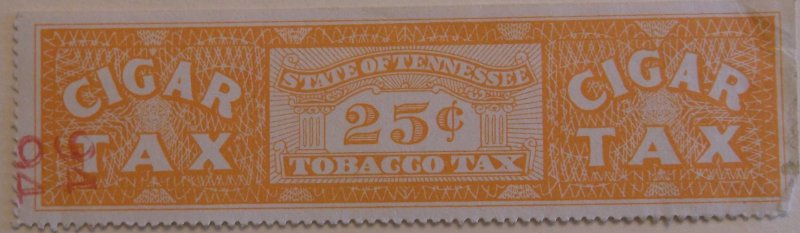 United States State Revenue Tennessee Cigar Tax 25 Cents Mint