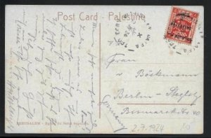 Jerusalem Jaffa TPO DOW N 1924 Train EEF British Mandate post in Palestine PC