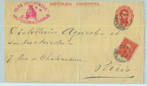 94028 - ARGENTINA - POSTAL HISTORY - STATIONERY WRAPPER + franking to FRANCE