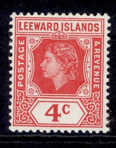 LEEWARD ISLANDS QEII SG130, 4c rose-red, NH MINT.