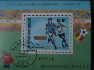 CENTRAL AFRICAN- ESPANA'82 WORLD CUP SOCCER-CTO- S/S VF-LAST ONE CTO S/S