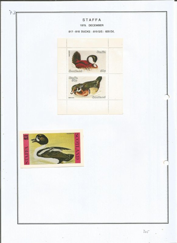 STAFFA - 1979 - Ducks - Sheets -  Mint Light Hinged - Private Issue