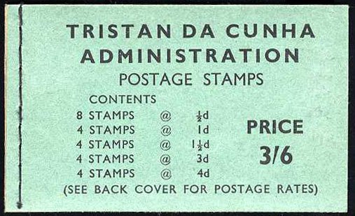 Tristan Da Cunha SGSB3 Cat£35, 1960 3sh6p stitched booklet, stamps never hin...