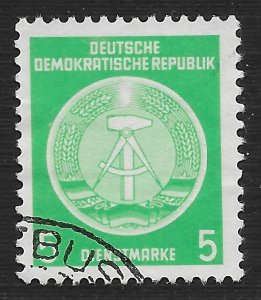 Germany DDR #O1 5pf Arms of Republic ~ Used