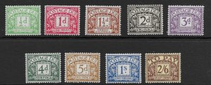 GB J9-17  1924-30  set 9  fine mint   hinged