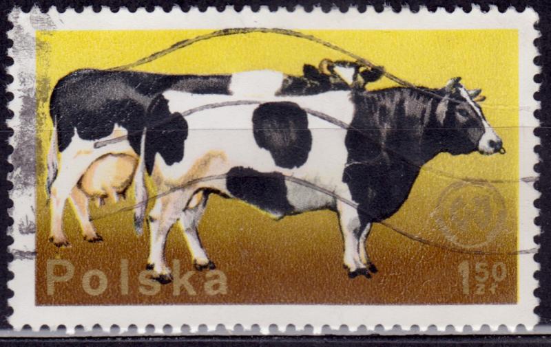 Poland, 1975, Cattle - Congress Emblem, 1.50z, sc#2099, used