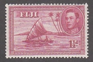 Fiji # 132, Man in Canoe, Mint Hinged
