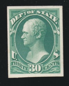 US O66P4 30c State Department Proof on Card VF SCV $10