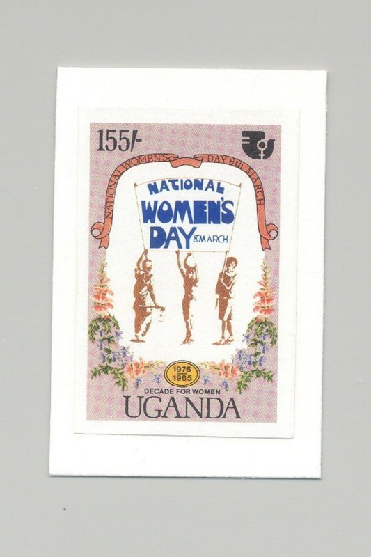 Uganda #463 UN Decade of Women 1v Imperf Proof on Card