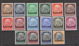 France Sc N43-N58 MLH. 1940 Lorraine ovpts on stamps of Germany, complete set