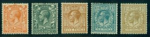 GREAT BRITAIN #190/200, Group of 5 diff, all og, NH, VF, Scott $211.25