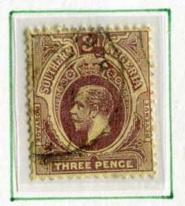 SOUTHERN NIGERIA; 1912 early GV issue fine used 3d. value