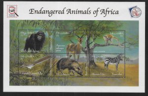 Gambia 2194 Endangered Animals mini-sheet MNH c.v. $6.95