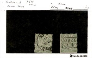 North German Confederation, Postage Stamp, #14 (2 Ea) Used, 1869 (AD)