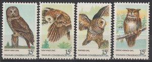 U.S.  Scott# 1760-3 1978 XF MNH Owls