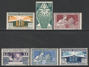 France Scott 220/225 - SG406/411, 1924 Decorative Arts Set MH*