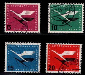 Germany Scott C61-C64 Used 1955 airmail stamp set