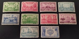 Scott Stamp# 785-794 - Complete Set 1936-37 Army/Navy Issue.  MNH, OG.