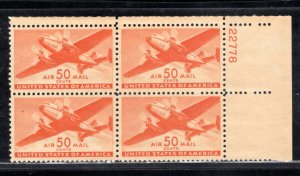 UNITED STATES SC# C31 PL BLK/4 FVF/NH
