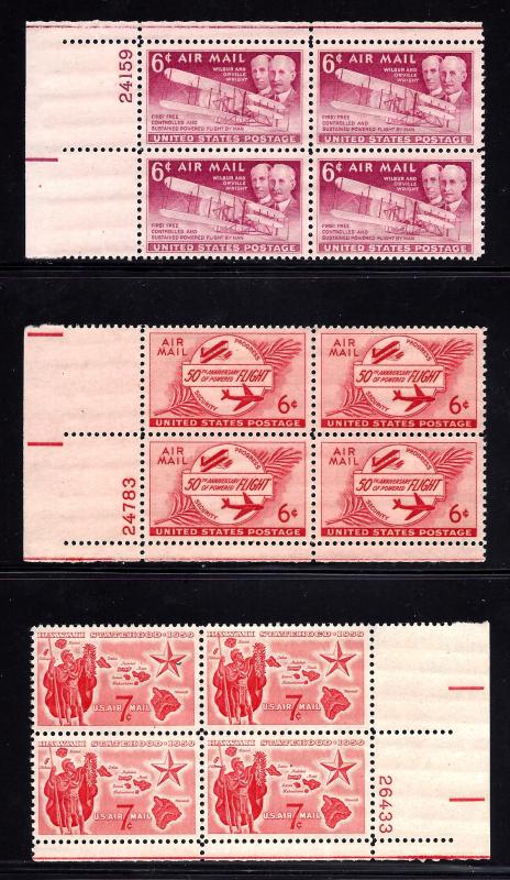 United States #C32//C55 Mint,OG,NH... Plate Blocks of 4... SCV $5.75