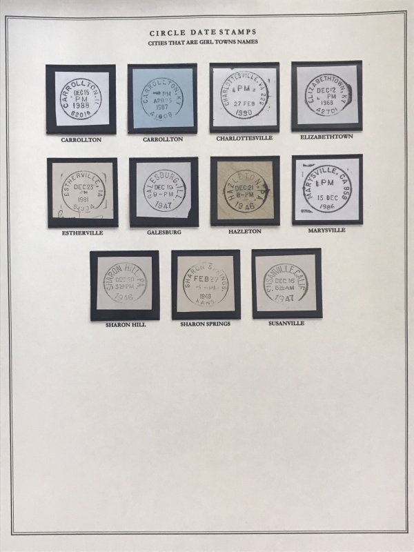 US Circular Date Stamp Collection (Odd/Boys/Girls/Double Town/Port/City/State)