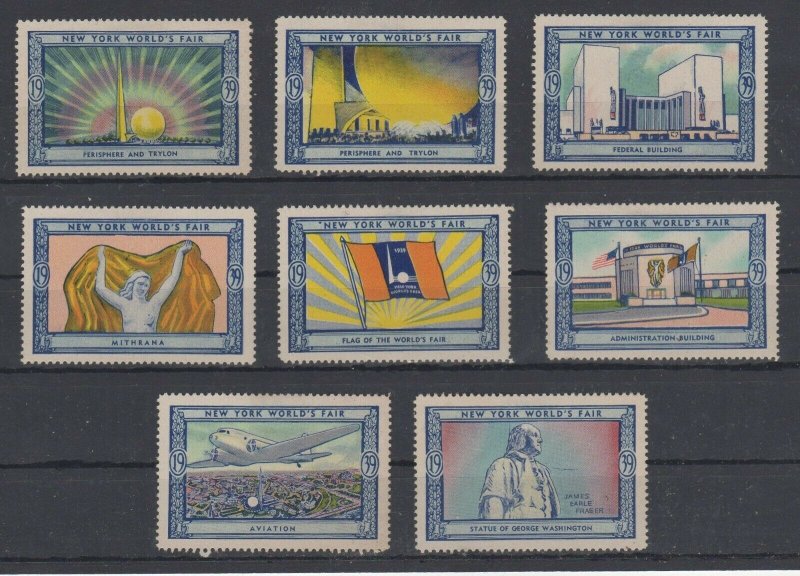 USA - 1939 New York World's Fair Lot  of 8 MH Stamps Assortment 2