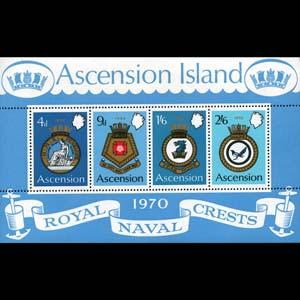 ASCENSION 1970 - Scott# 137a S/S Naval Arms NH