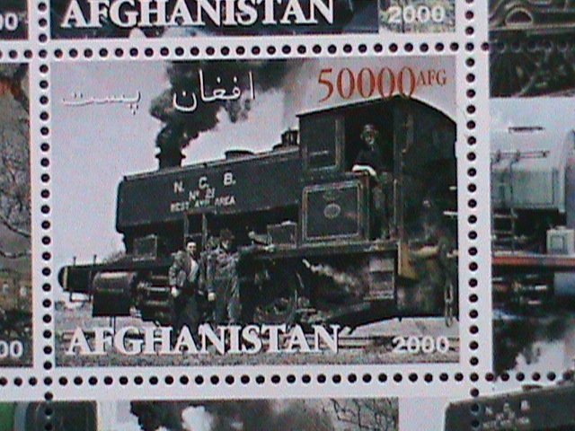 AFGHANISTAN-STAMP-2000 CLASSIC TRAINS  - MNH STAMP SHEET RARE