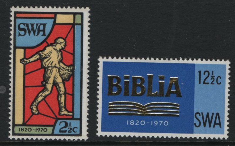 SOUTH WEST AFRICA   331-332 MINT HINGED BIBLE SOCIETY SET 1970