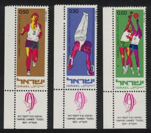 Israel Basketball Gymnastics Hapoel Games 3v Corners 1971 MNH SG#481-483