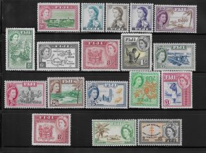 FIJI SCOTT #146-162/B3-B4 1953-56 QEII PICTORIALS/SEMIPOSTALS- MINT NEVER HINGED