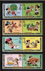 Lesotho 1982 - Disney 12 Days of Christmas - Set of 8 Stamps Scott #381-8 - MNH