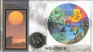 2001 Benham Weather Coin Cover with Gibraltar 1 Crown Coin 