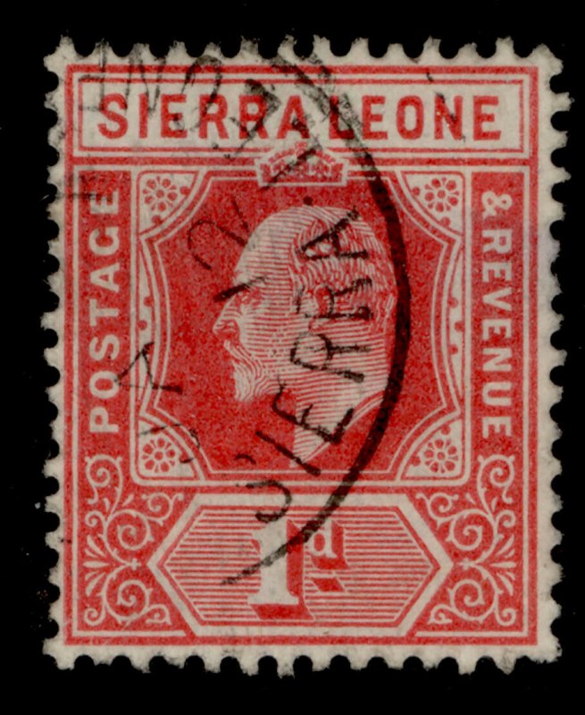 SIERRA LEONE EDVII SG100a, 1d red, FINE USED.