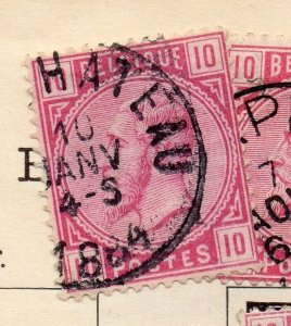 Belgium 1893 Early Issue Fine Used 10c. 234649