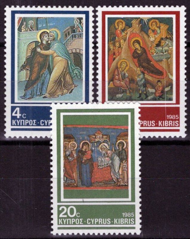 ZAYIX Cyprus 662-664 MNH Christmas Murals Monastery The Nativity 090222S57 