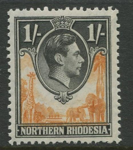 Northern Rhodesia -Scott 40 - KGVI Definitive -1938- MNH - Single 1/- Stamp