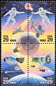 1992 29c Space Accomplishments, Block of 4 Scott 2631-34 Mint F/VF NH