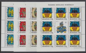 Romania 2008 Regional Coat of Arms Sheets lScott (5072-75a) MNH