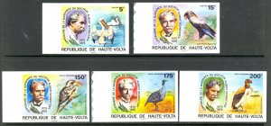 UPPER VOLTA 1975 ALBERT SCHWEITZER BIRDS IMPERF Set Sc 368-369,C212-C214 MH