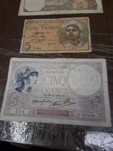 France & Algerie 5 Fr Note Lot