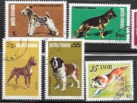 Topical Stamps - Dogs  Romania, Bulgaria, San Marino . . . .